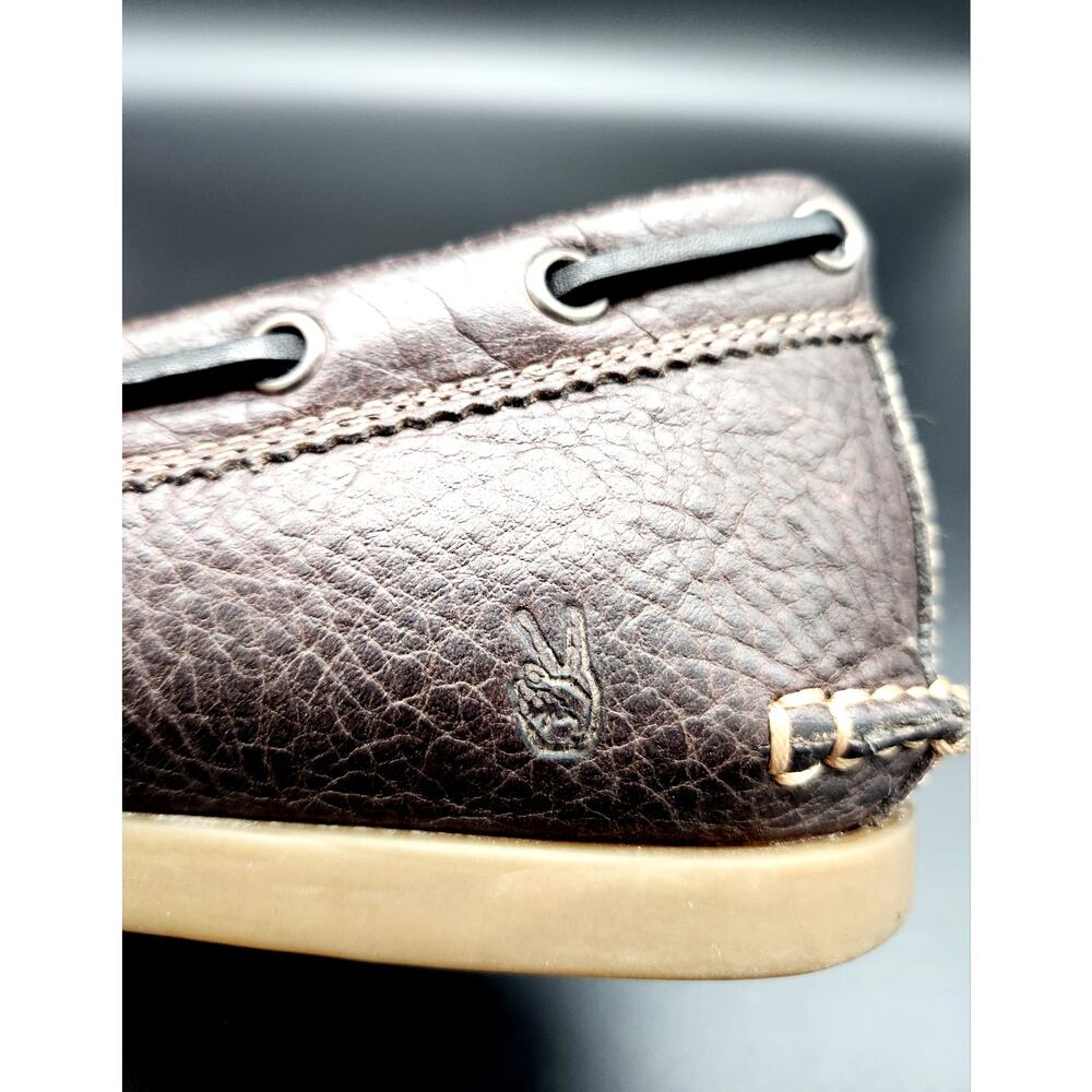 JOHN VARVATOS STAR USA Pebble Leather Boat Shoes Men's 12 - Picture 14 of 16